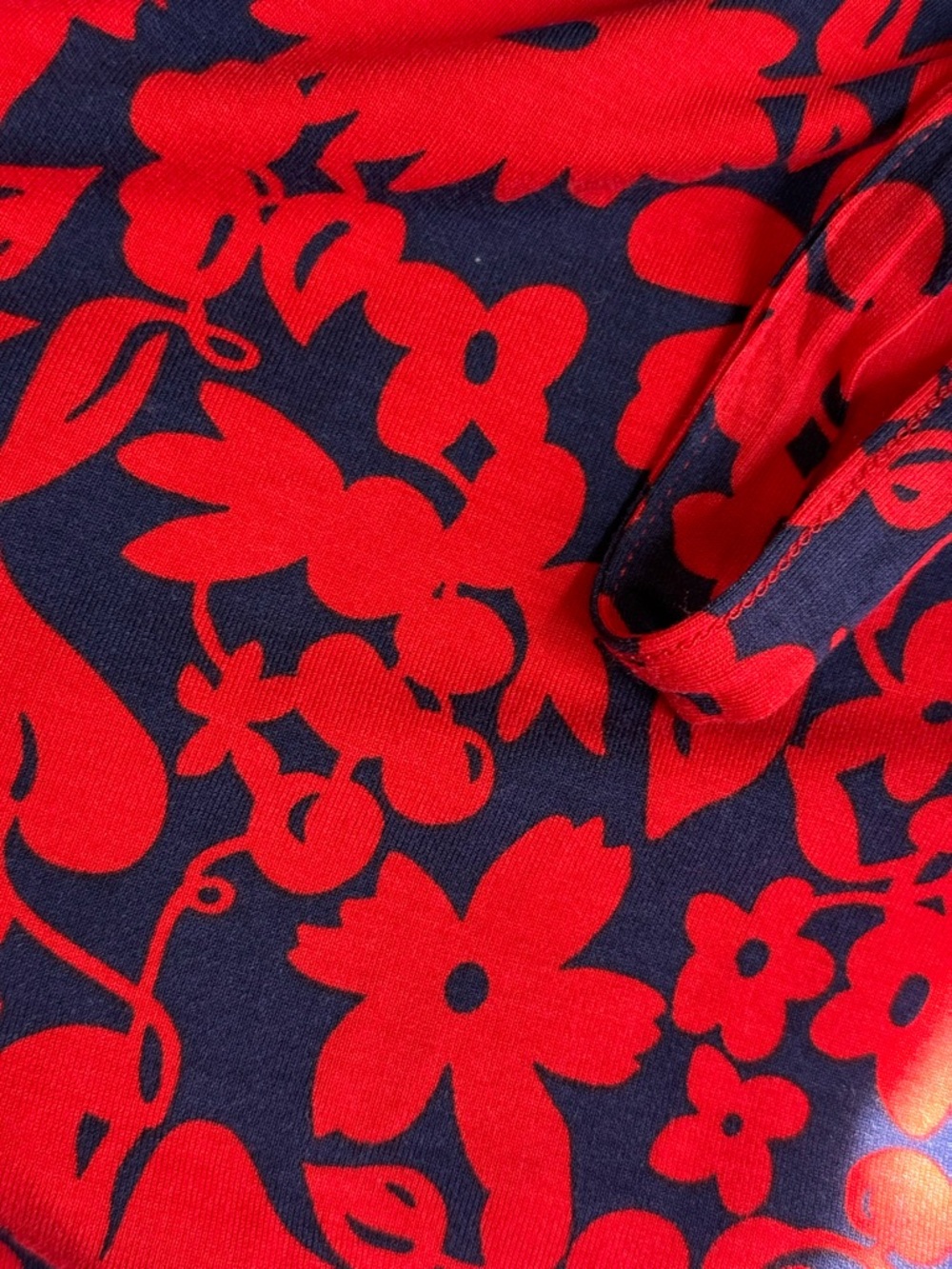 BODEN True Wrap Navy Red Floral Dress Sz 8 - Picture 7 of 10
